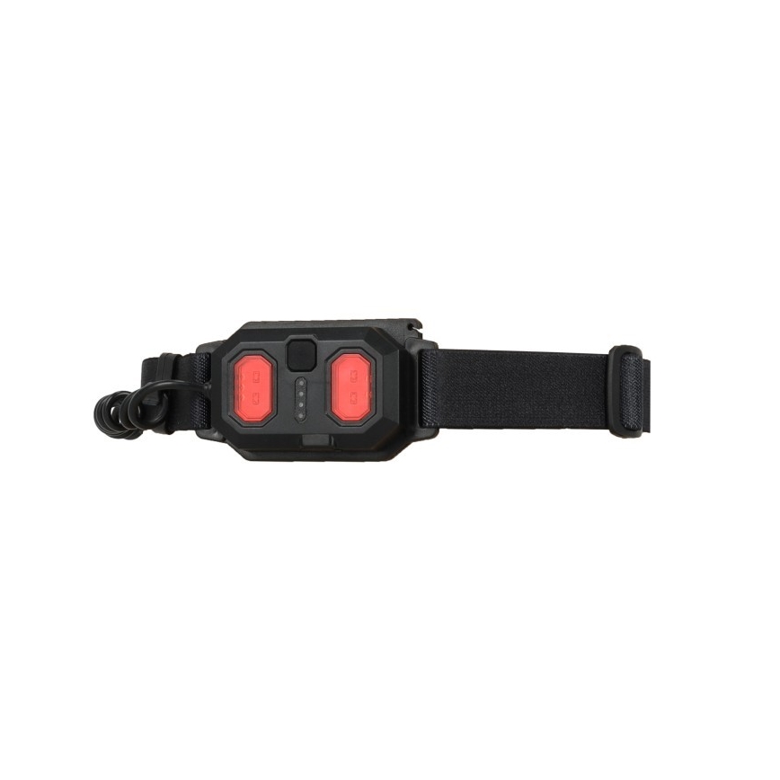 Lampada frontale ricaricabile 2x LED, 5V, 180 lm, batteria 900 mAh, nera