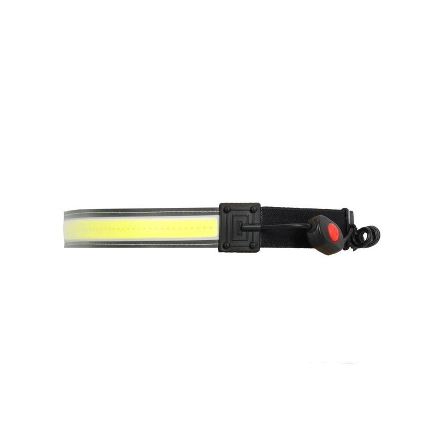 Lampada frontale ricaricabile 2x LED, 5V, 180 lm, batteria 900 mAh, nera