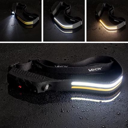 Lampada frontale ricaricabile a LED dimmerabile con sensore 3xLED/5V IP44 300 shiny 1200 mAh