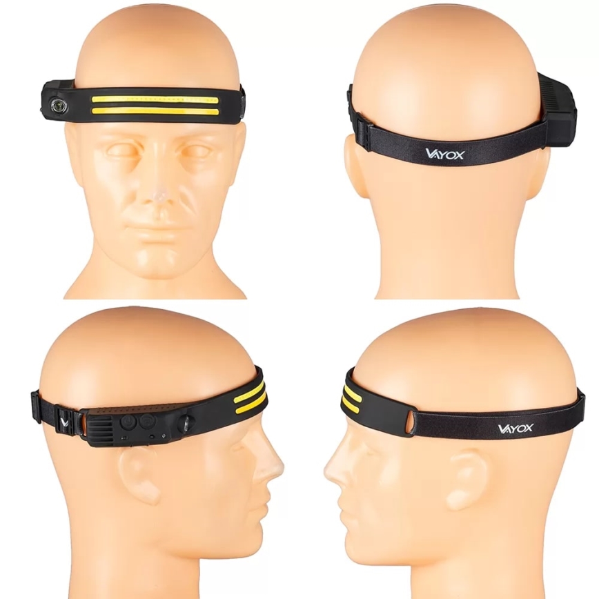 Lampada frontale ricaricabile a LED dimmerabile con sensore 3xLED/5V IP44 300 shiny 1200 mAh