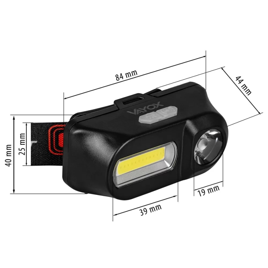 Lampada frontale ricaricabile dimmerabile 2xLED/5V IP44 210 shiny 2000 mAh