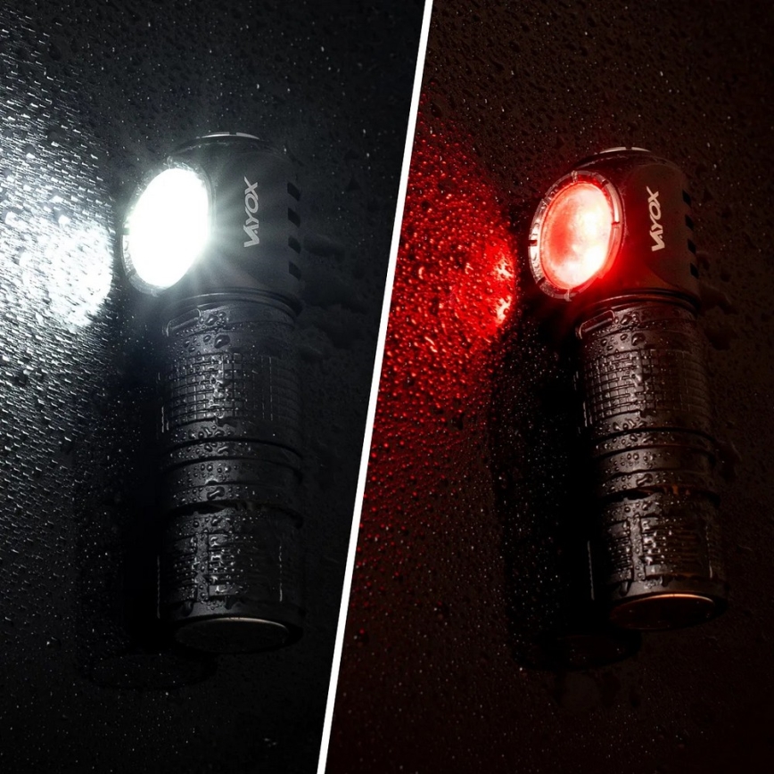 Lampada frontale ricaricabile a LED dimmerabile con luce rossa 3 in 1 LED/10W/5V IP66 500 lm 800 mAh