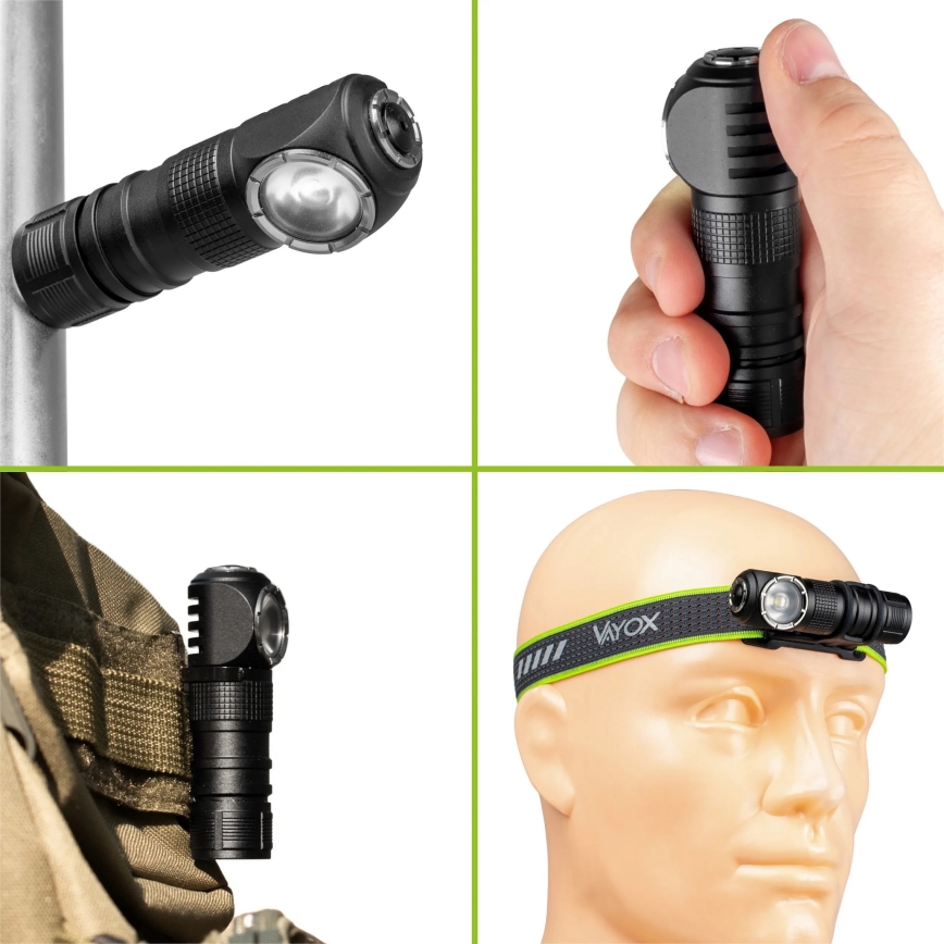 Lampada frontale ricaricabile a LED dimmerabile con luce rossa 3 in 1 LED/10W/5V IP66 500 lm 800 mAh