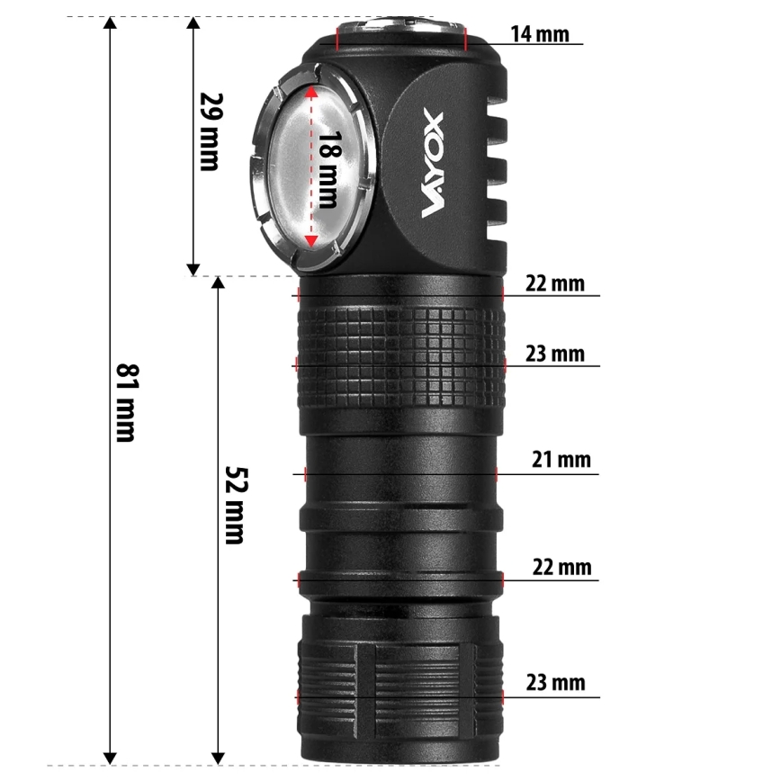 Lampada frontale ricaricabile a LED dimmerabile con luce rossa 3 in 1 LED/10W/5V IP66 500 lm 800 mAh