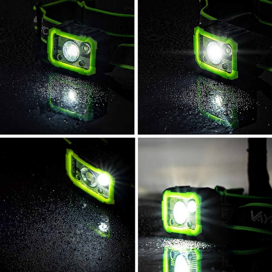 Lampada frontale ricaricabile dimmerabile a LED con sensore 10W/5V IP66 750 lm 1500 mAh