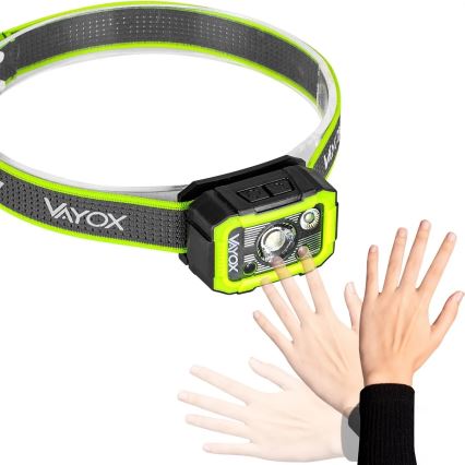 Lampada frontale ricaricabile dimmerabile a LED con sensore 10W/5V IP66 750 lm 1500 mAh