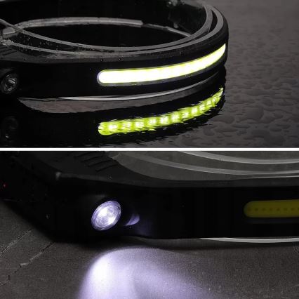 Lampada frontale ricaricabile dimmerabile a LED con sensore 2xLED/5V IP44 350 lm 1200 mAh