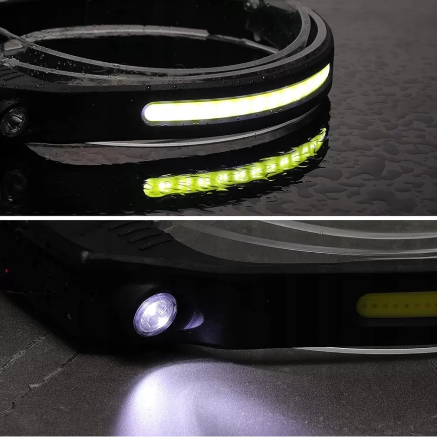 Lampada frontale ricaricabile dimmerabile a LED con sensore 2xLED/5V IP44 350 lm 1200 mAh