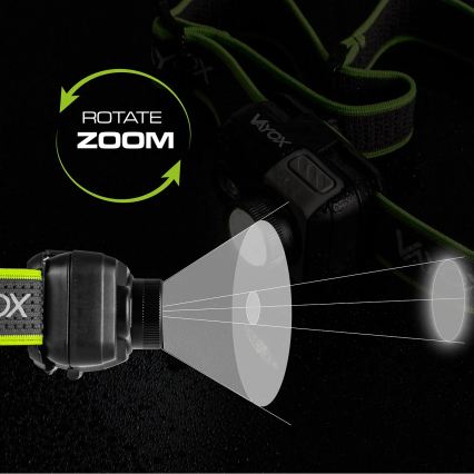 Lampada frontale ricaricabile LED dimmerabile LED/10W/5V/3xAAA IP66 800 lm 1000 mAh