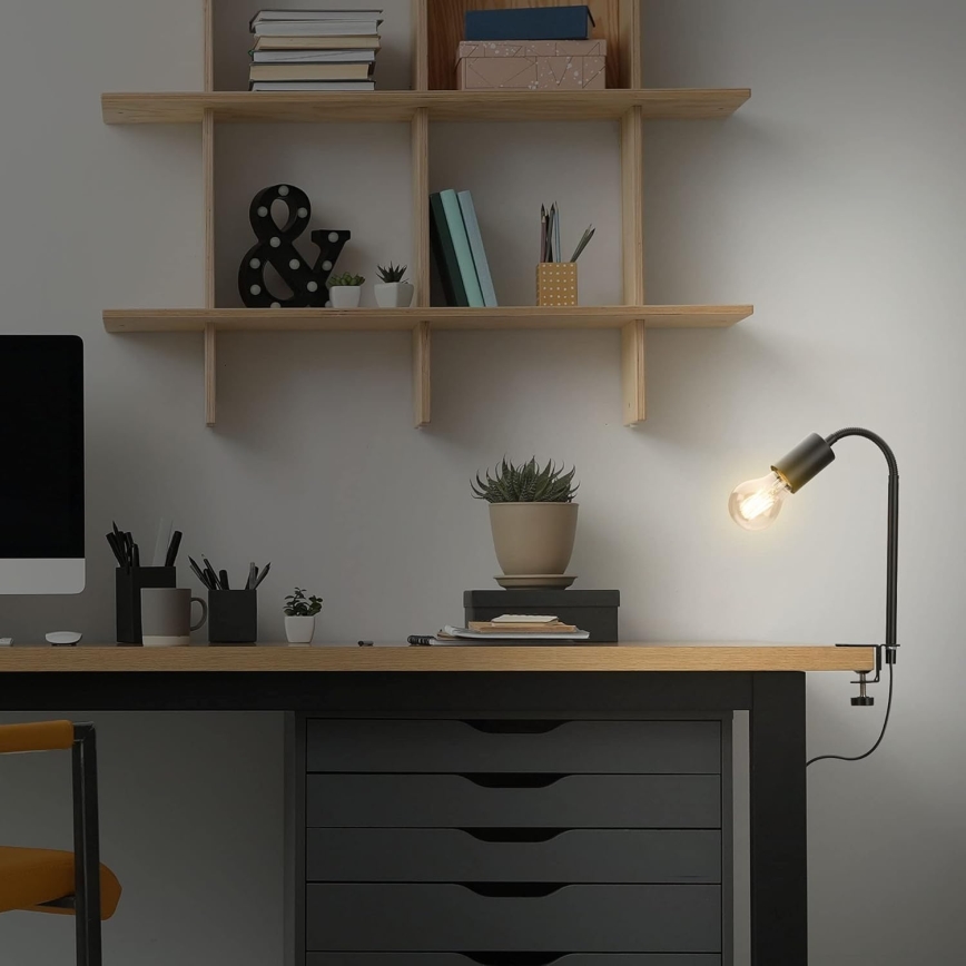 Lampada LED con clip 1xE27/4,2W/230V 2700K nera