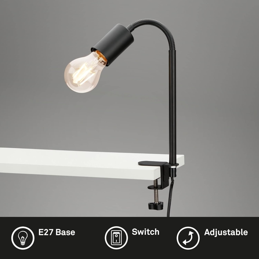 Lampada LED con clip 1xE27/4,2W/230V 2700K nera