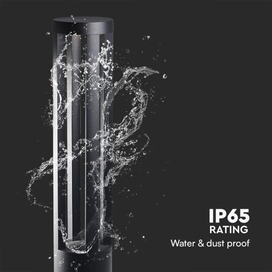 Lampada LED da esterno 10W/230V 3000K IP65 80 cm nera