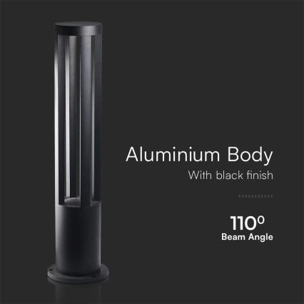 Lampada LED da esterno 10W/230V 3000K IP65 80 cm nera
