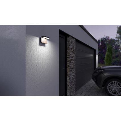 LED Applique da esterno con sensore NATURA LED/12W/230V 4000K IP54 marrone/antracite
