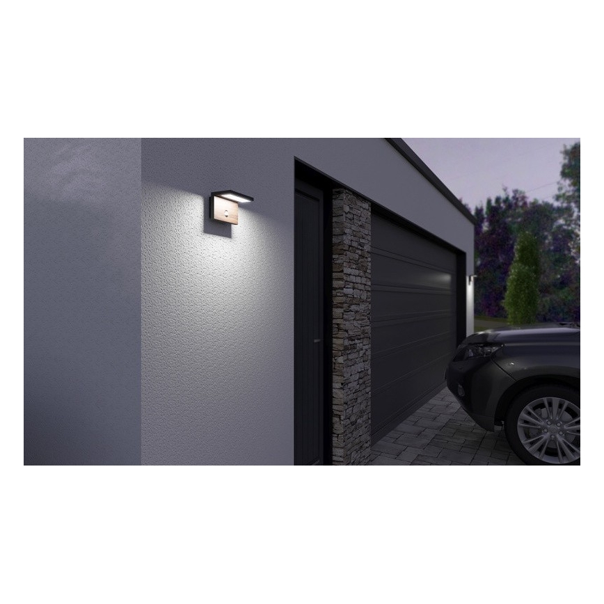 LED Applique da esterno con sensore NATURA LED/12W/230V 4000K IP54 marrone/antracite
