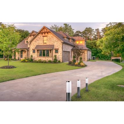 Lampada LED da esterno dimmerabile LIVIA 1xE27/6W/230V 2700-6500K Wi-Fi 45 cm IP44 argento