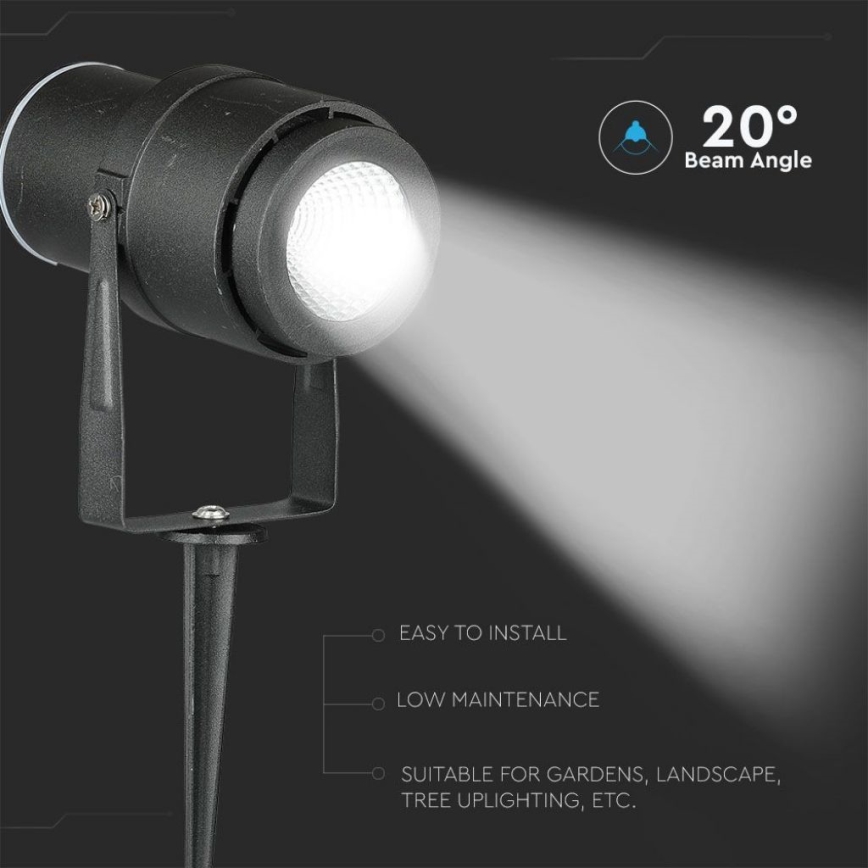 Lampada LED da esterno LED/12W/100-240V IP65 4000K nero