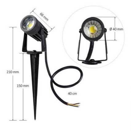 Lampada LED da esterno LED/3W/230V 2800K IP67 nero
