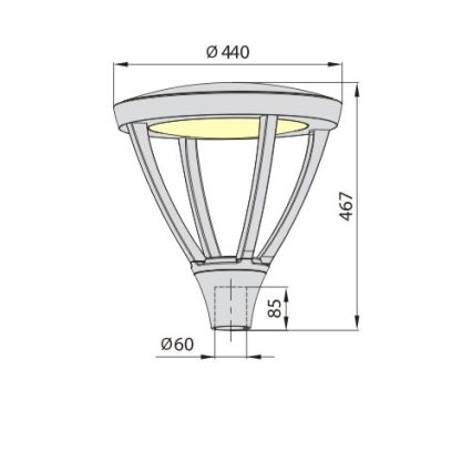 Lampada LED da esterno PARK PLUS LED/60W/230V 4000K