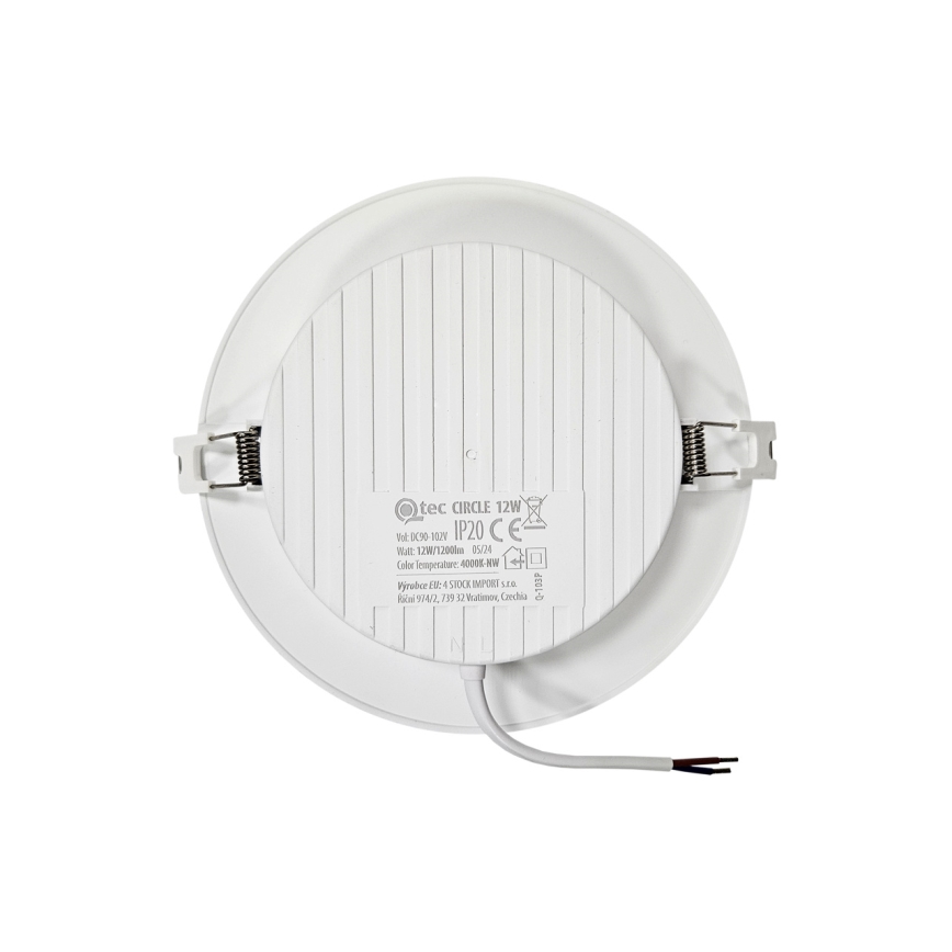 Lampada LED da incasso CIRCLE LED/12W/230V 4000K diametro 17 cm bianco