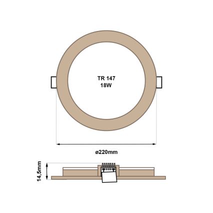 Lampada LED da incasso CIRCLE LED/18W/230V 4200K diametro 22 cm marrone