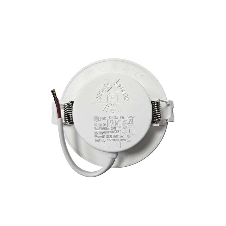 Lampada LED da incasso CIRCLE LED/3W/230V 4000K diametro 9 cm bianco