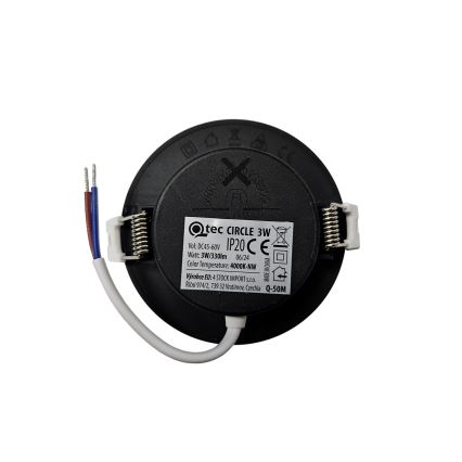 Lampada LED da incasso CIRCLE LED/3W/230V 4000K diametro 9 cm nero