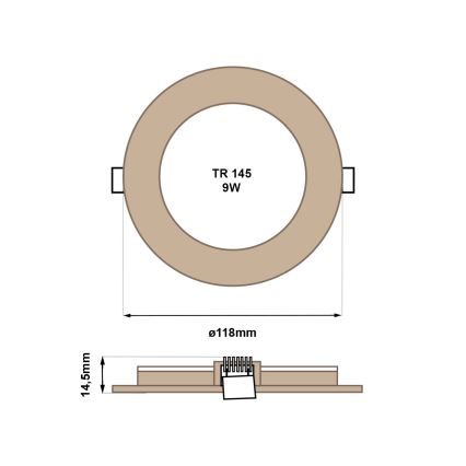 Lampada LED da incasso CIRCLE LED/6W/230V 4200K diametro 11,8 cm marrone