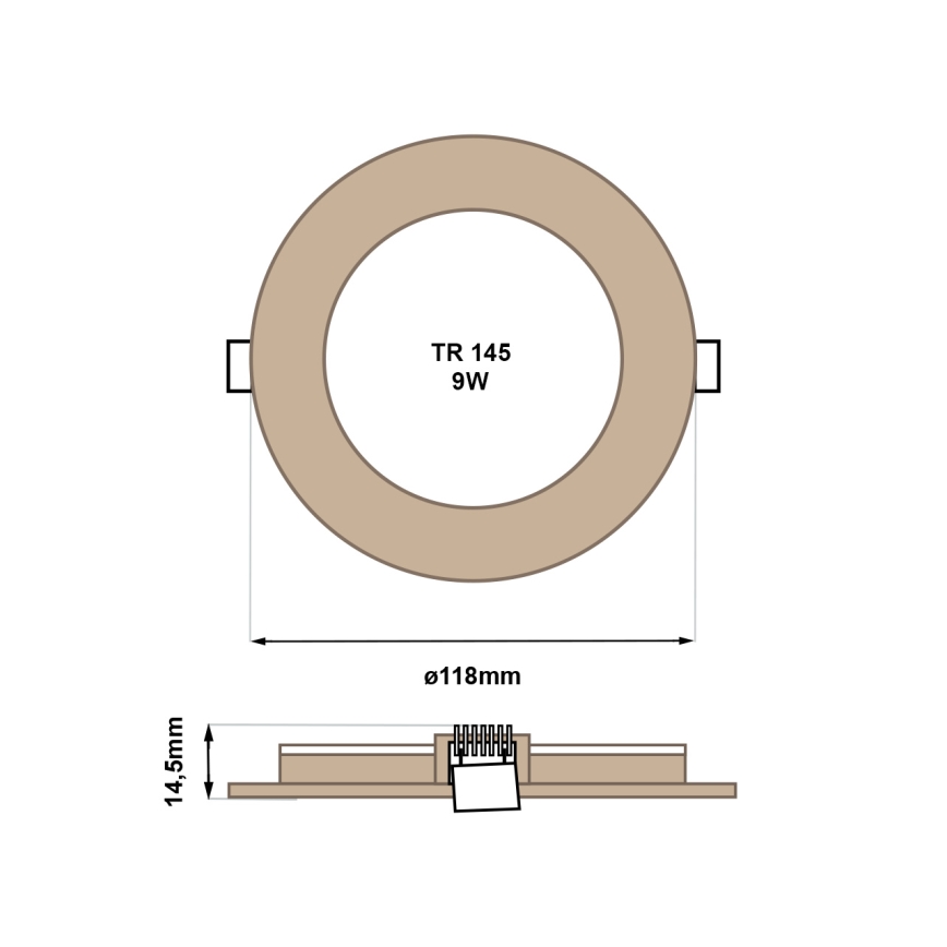 Lampada LED da incasso CIRCLE LED/6W/230V 4200K diametro 11,8 cm marrone