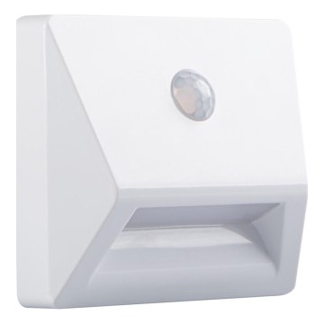 Lampada LED da incasso con sensore di movimento e sensore crepuscolare IRS LED/0,3W/3xAAA IP54 bianca