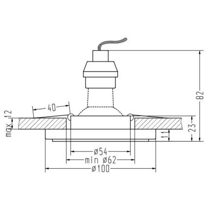 Lampada LED da incasso EYE 1xGU10/50W + LED/3W/230V