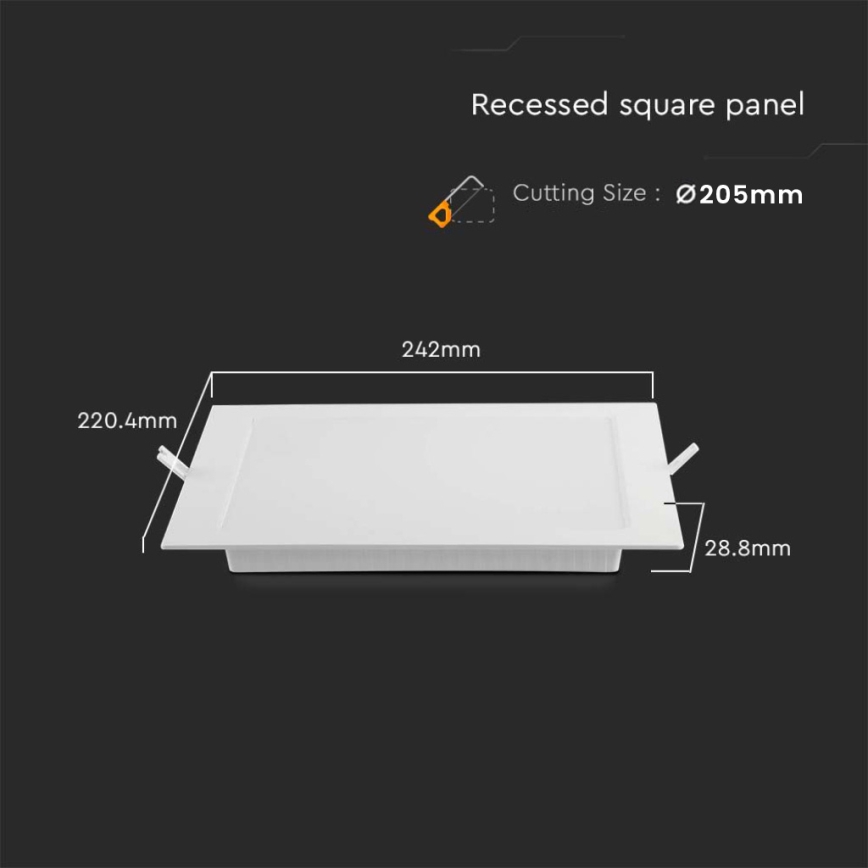 Lampada LED da incasso LED/18W/230V 22x22 cm 6500K bianco