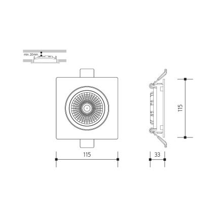 Lampada LED da incasso LED/18W/230V 4000K 11,5x11,5 cm bianco