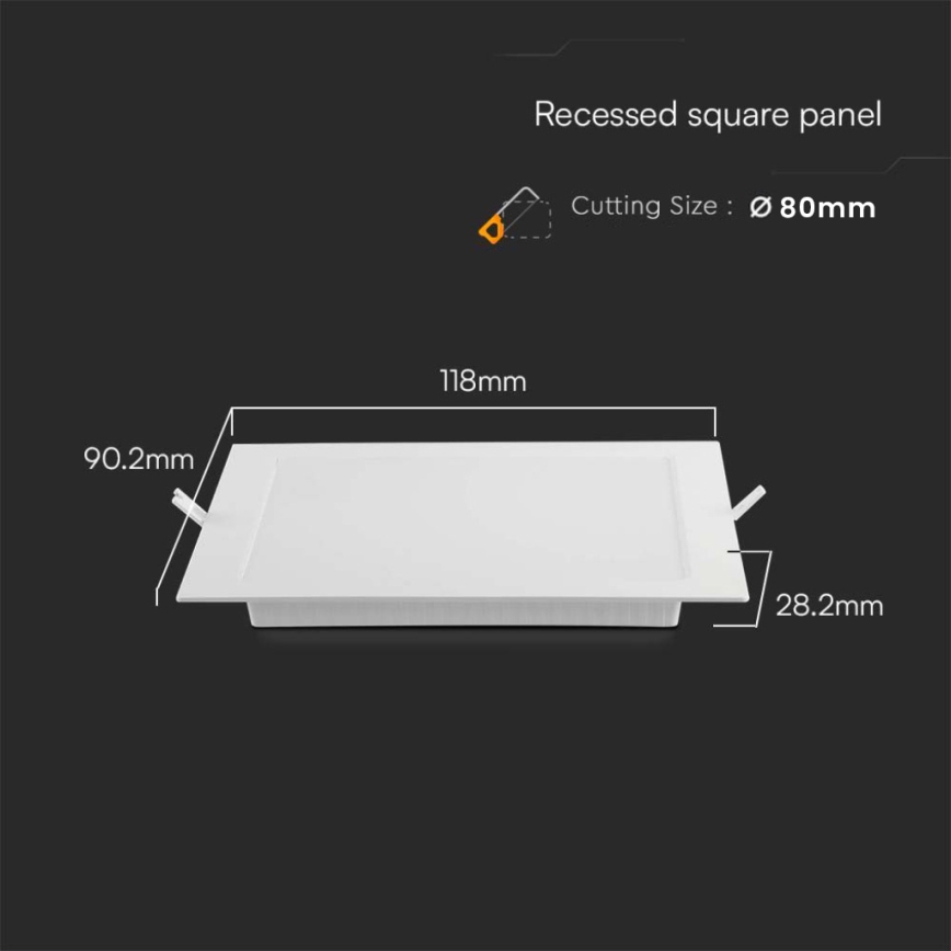 Lampada LED da incasso LED/3W/230V 9x9 cm 3000K bianco