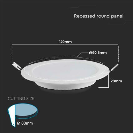 Lampada LED da incasso LED/3W/230V diametro 9,5 cm 6500K bianco
