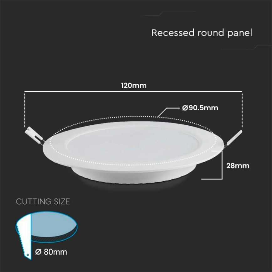 Lampada LED da incasso LED/3W/230V diametro 9,5 cm 6500K bianco
