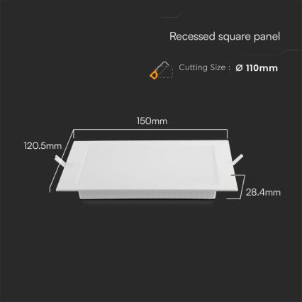 Lampada LED da incasso LED/6W/230V 12x12 cm 3000K bianco