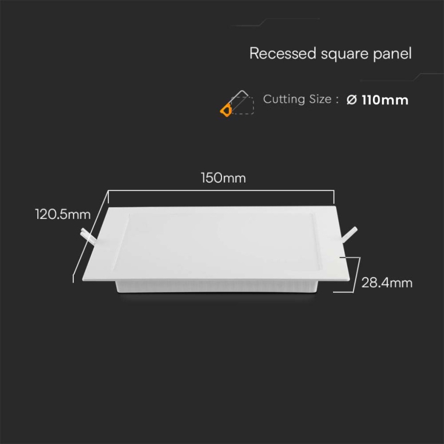 Lampada LED da incasso LED/6W/230V 12x12 cm 3000K bianco