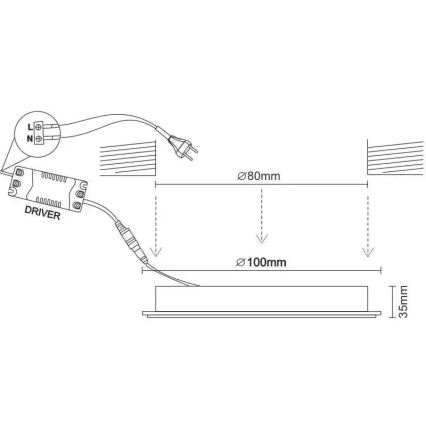 Lampada LED da incasso LED/7,5W/230V 4000K bianco/argento