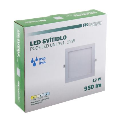 Lampada LED da incasso per bagni LED/12W/230V 3000/4000/6000K IP44