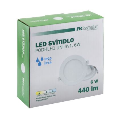 Lampada LED da incasso per bagni LED/6W/230V 3000/4000/6000K IP44