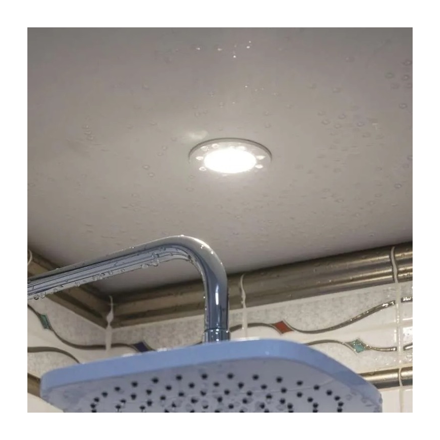 Lampada LED da incasso per bagni LORI LED/4,5W/230V IP65 2700/4000K diametro 8,5 cm bianco