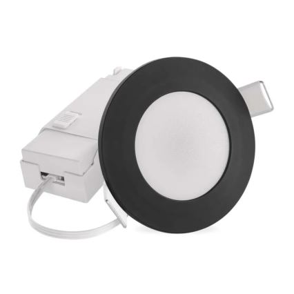 Lampada LED da incasso per bagni LORI LED/4,5W/230V IP65 2700/4000K diametro 8,5 cm nero