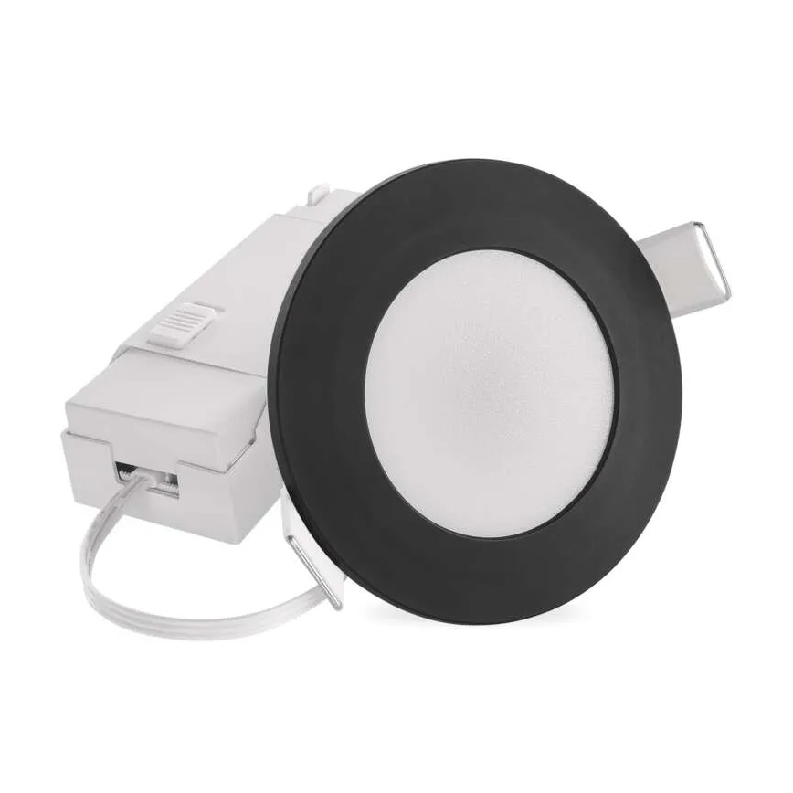 Lampada LED da incasso per bagni LORI LED/4,5W/230V IP65 2700/4000K diametro 8,5 cm nero