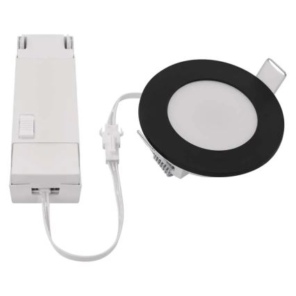 Lampada LED da incasso per bagni LORI LED/4,5W/230V IP65 2700/4000K diametro 8,5 cm nero