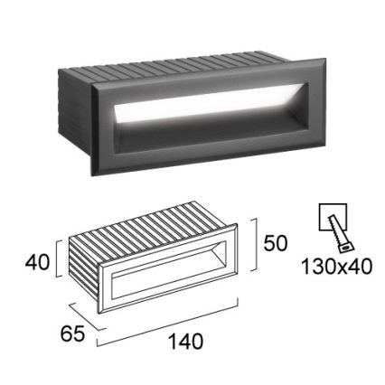 Lampada LED da incasso per esterni FLIK LED/3W/230V IP65 antracite