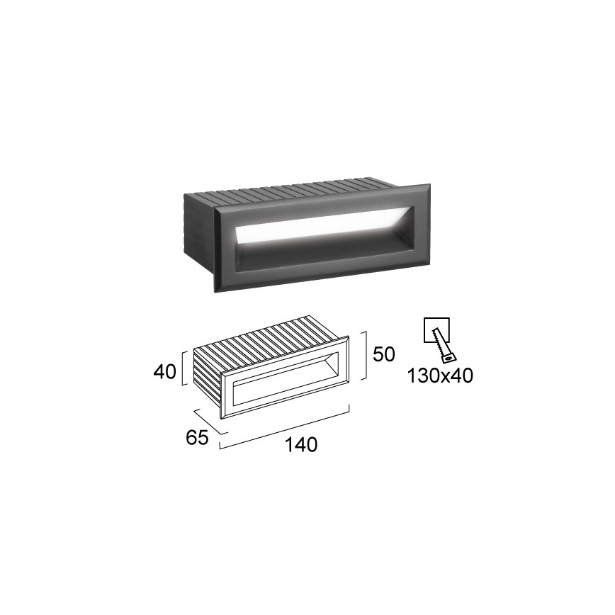 Lampada LED da incasso per esterni FLIK LED/3W/230V IP65 antracite
