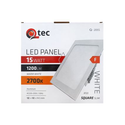 Lampada LED da incasso QTEC LED/15W/230V 2700K 19x19 cm