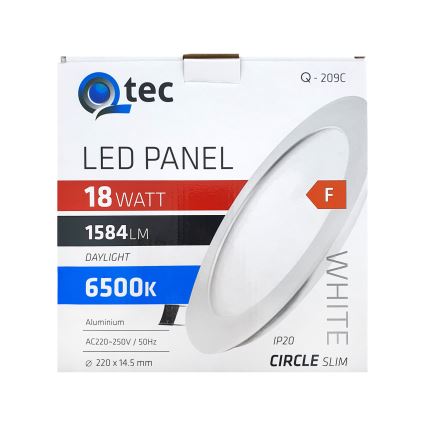 Lampada LED da incasso QTEC LED/18W/230V 6500K diametro 22 cm