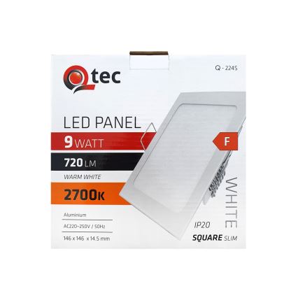 Lampada LED da incasso QTEC LED/9W/230V 2700K 14,6x14,6 cm